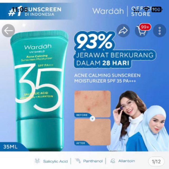 sunscren wardah 35 ml