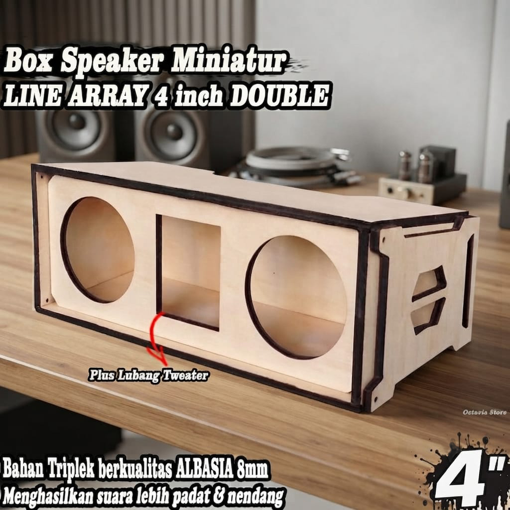 Box Speaker Miniatur Line array 4 Inch Dobel