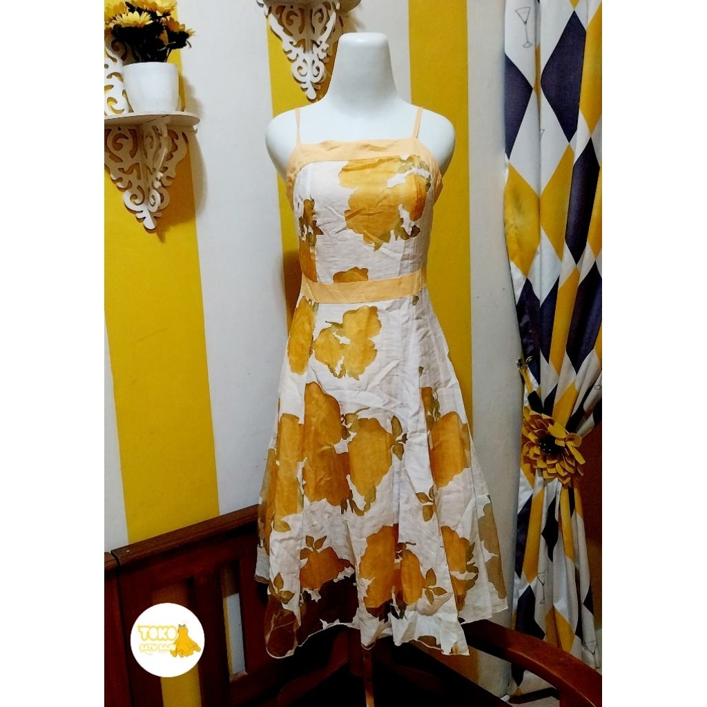 midi dress | bunga bunga kuning