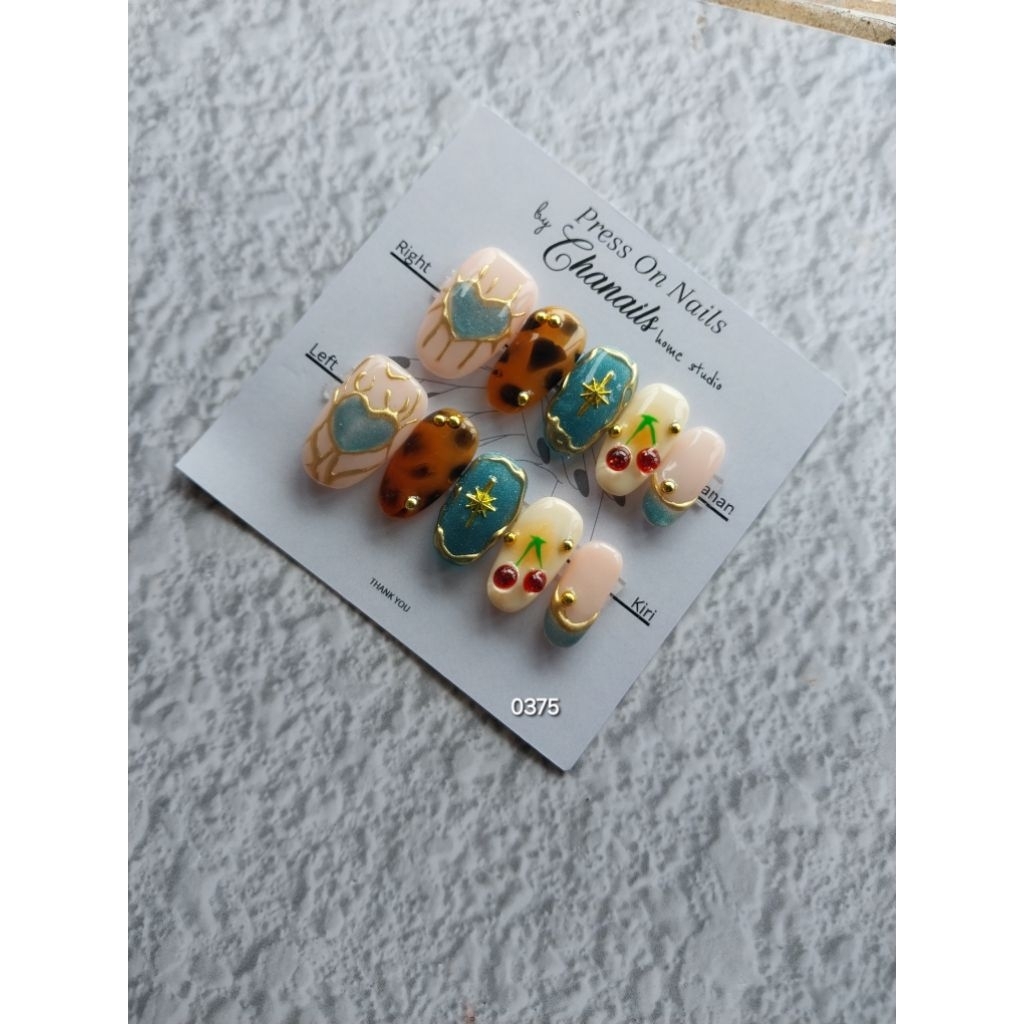 0375 press on nails handmade premium