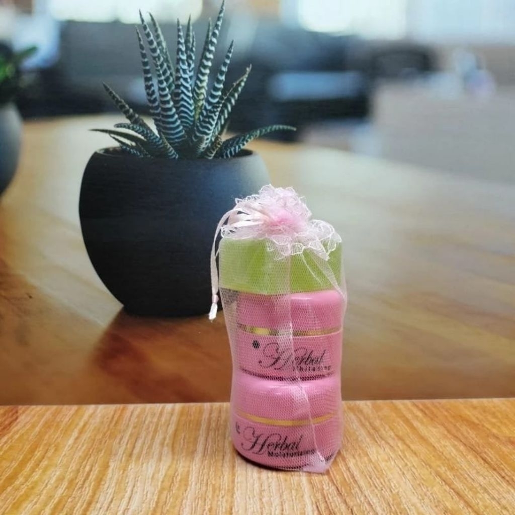 paket herbal pot pink