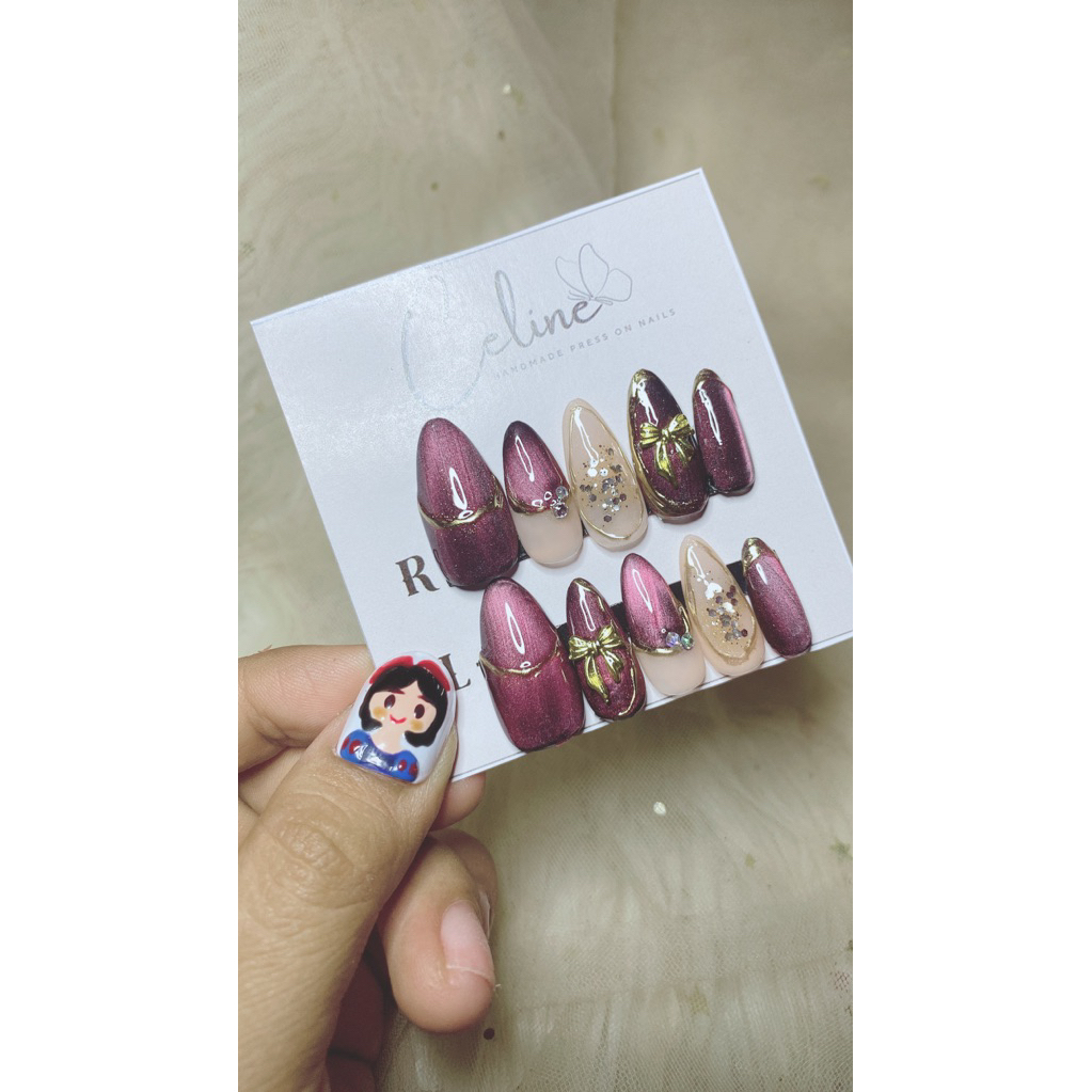 Press On Nails Burgundy