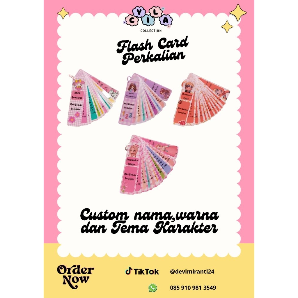 Flashcard perkalian custom nama