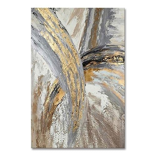 lukisan abstrak emas 150 x 100 cm Plus Frame