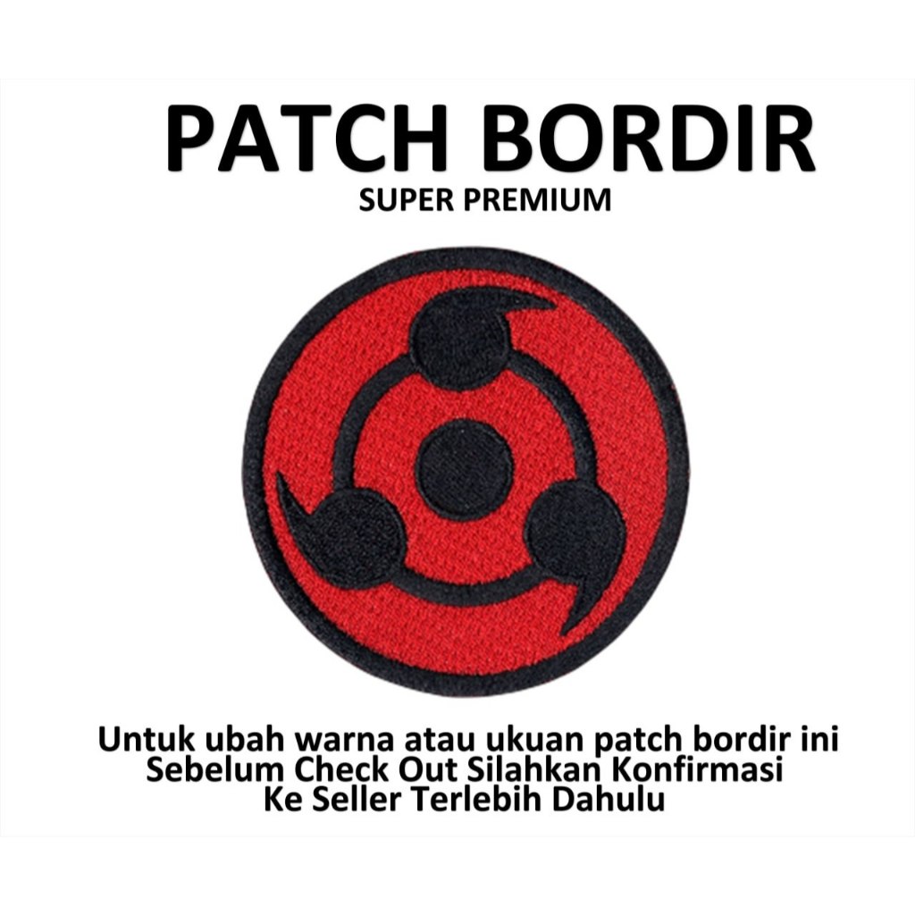 Emblem Patch Bordir Gambar MATA SHARINGGAN- IBP