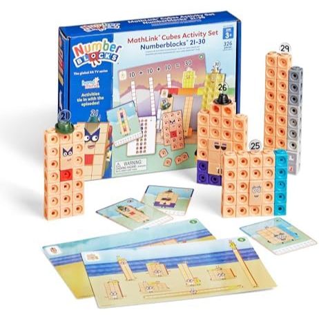 hand2mind MathLink Cubes Numberblocks 21-30 Activity Set, 20 Preschool Learning
