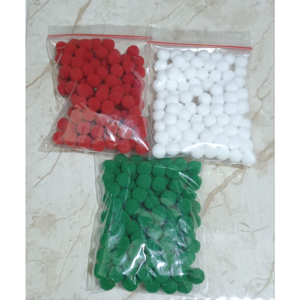 Pompom halus 1 cm 100 pcs
