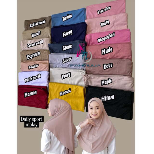 HIJAB SPORT MALAY/HIJAB INSTAN( Size L )