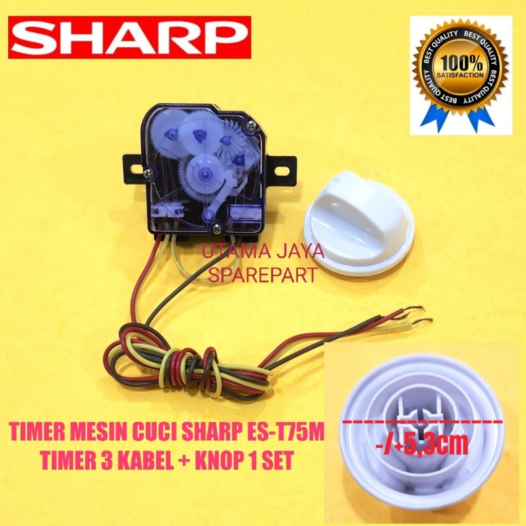 SHARP ES- T75M TIMER MESIN CUCI SHARP 3 KABEL + KNOP 1 SET
