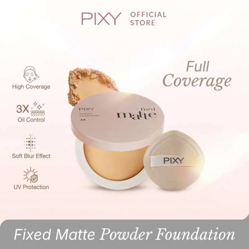 PIXY Fixed Matte Powder Foundation Full Coverage Bedak Padat