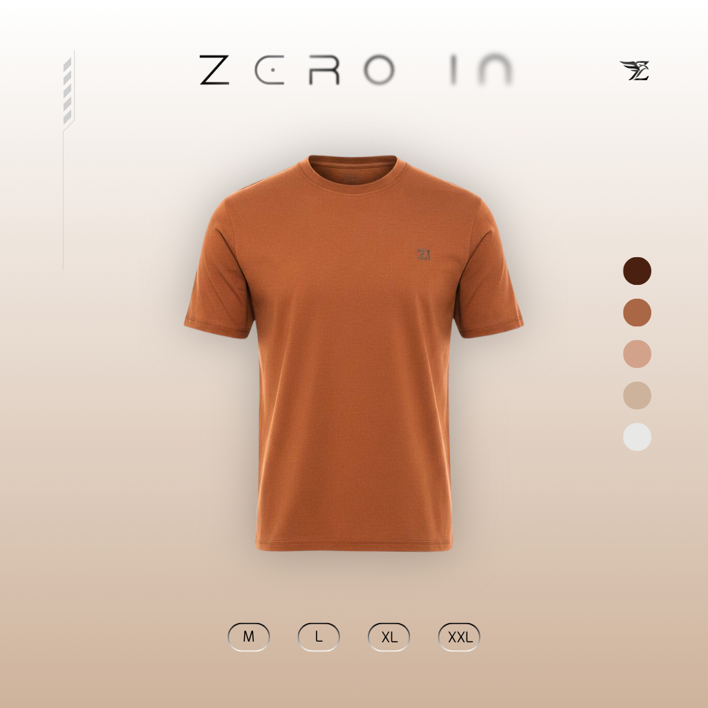Kaos Oblong Basic Pria Zi Premium Series Cinnamon