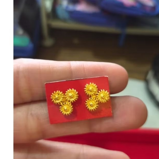 anting 3 bunga - emas 24k(LM)- emas 99,99- 3gr