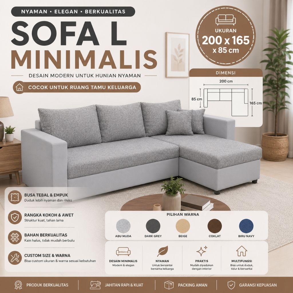 SOFA L MINIMALIS CUSTOM