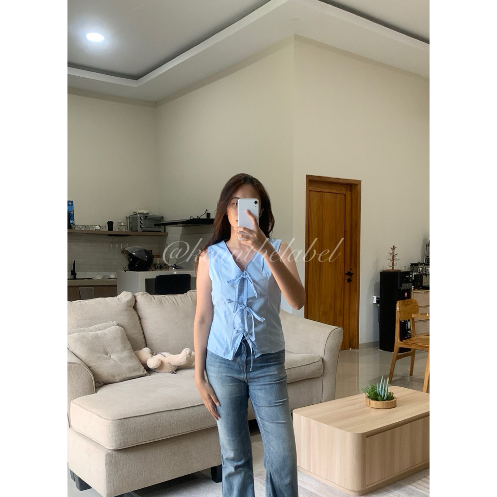 Danielle Ribbon Vest Blue