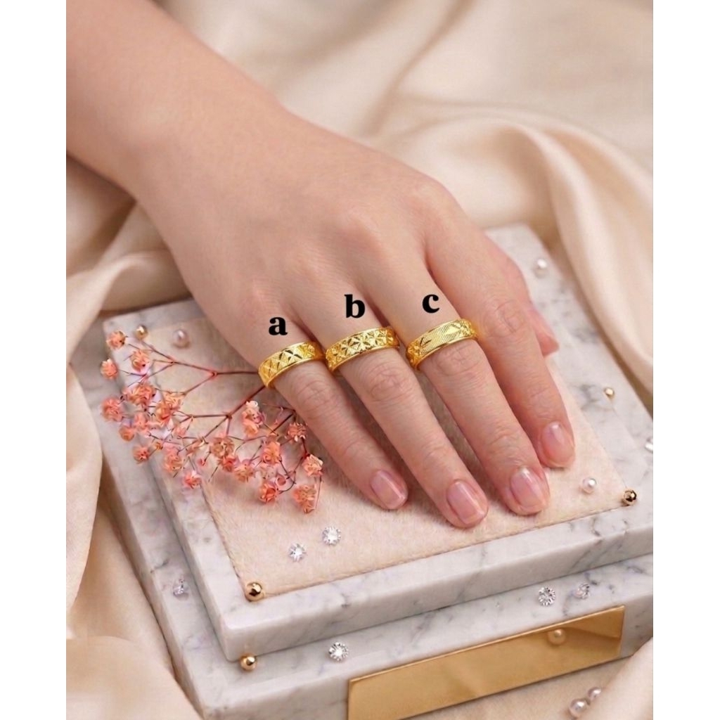 Cincin ukir polos
