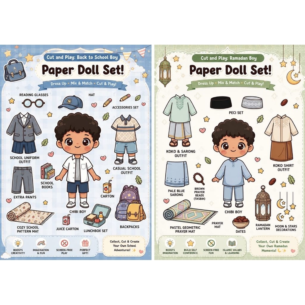 Mainan Paper doll set