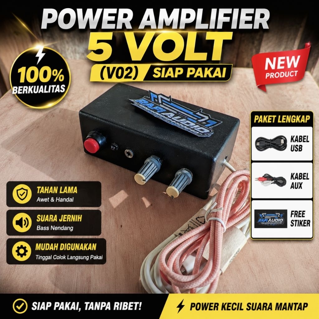 power amplifier mini 5 volt,V02,100%terjamin,free stiker