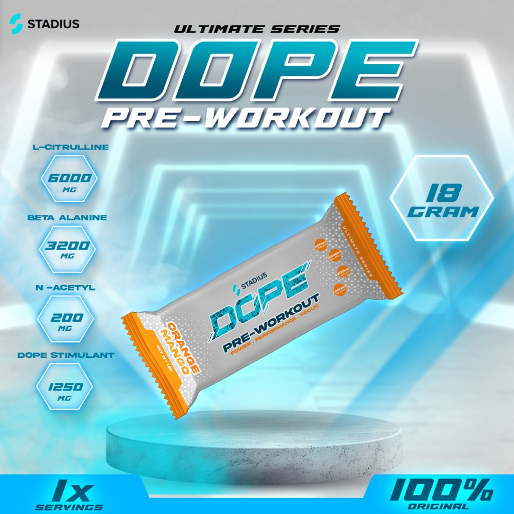 Stadius Dope Pre Workout Import Kemasan Sachet