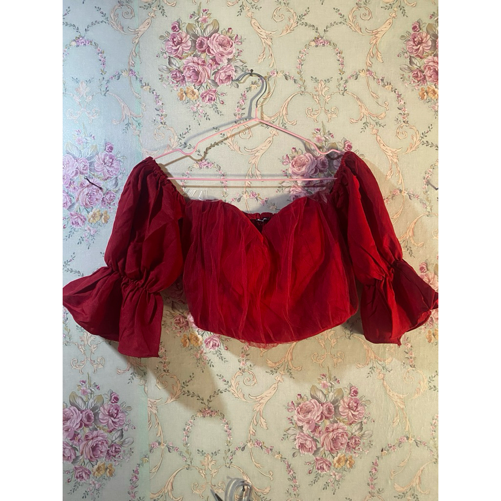 Crop top Sabrina red