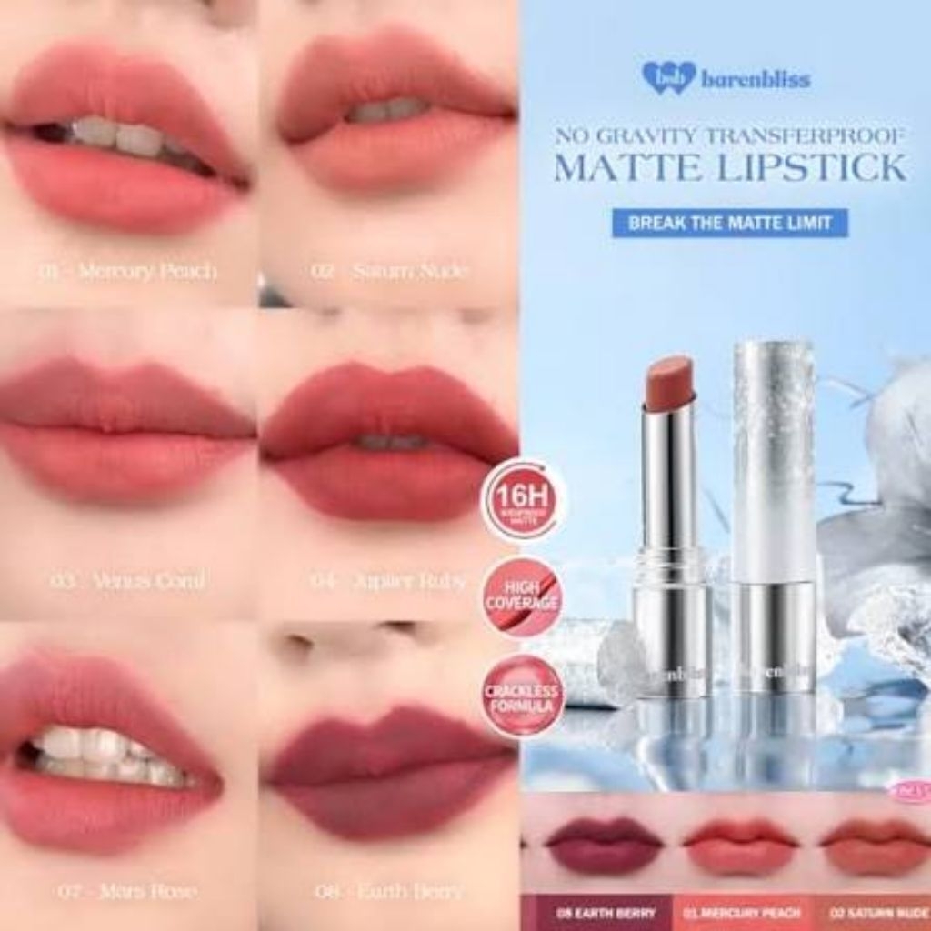 Barenbliss No Gravity Transferproof Matte Lipstick
