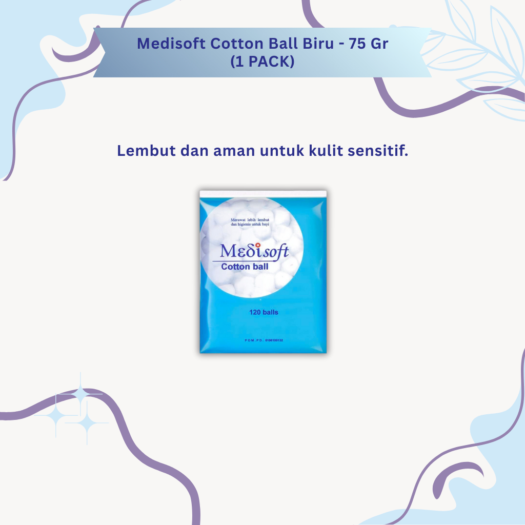 Medisoft Cotton Ball Biru - 75 Gr (1 PACK)