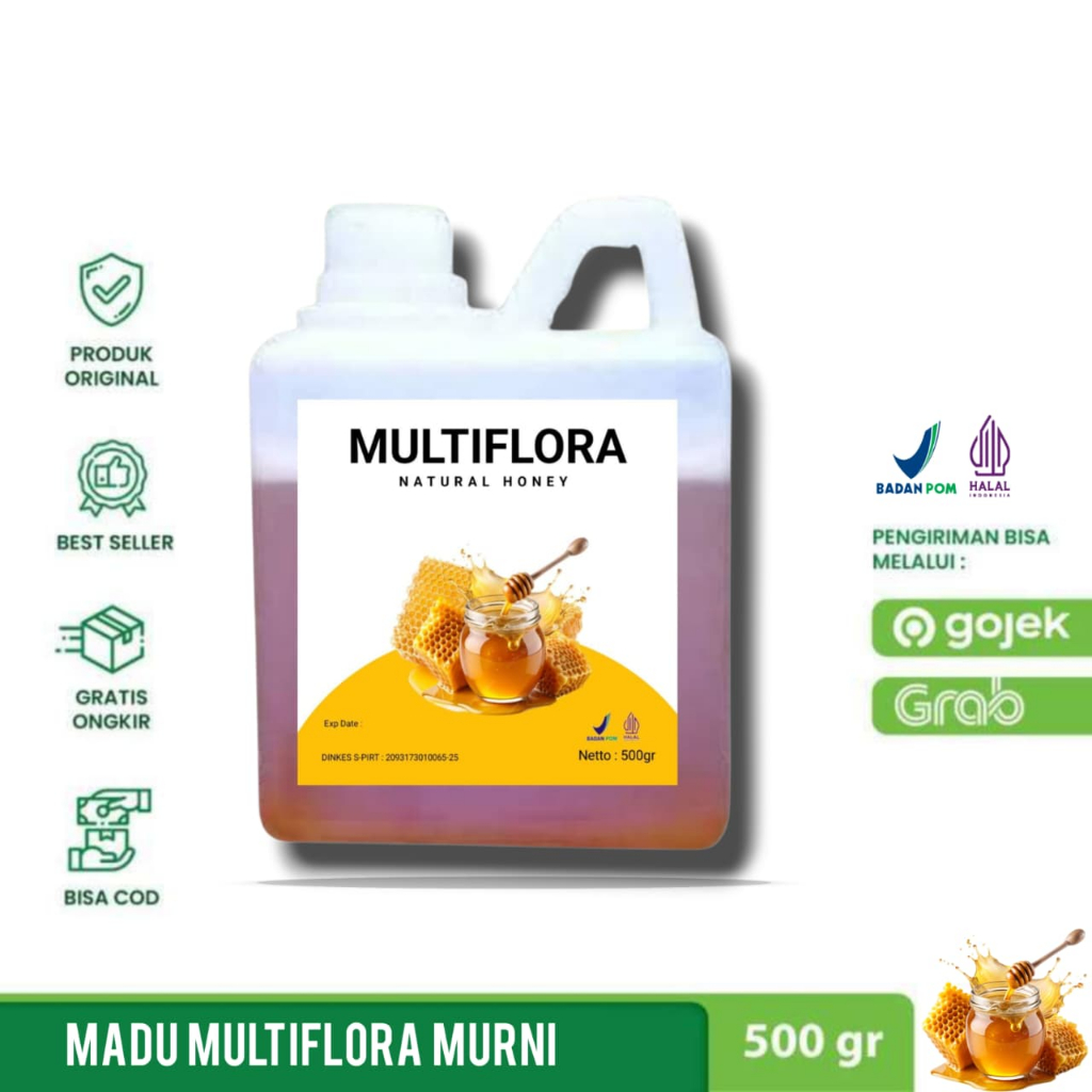 (COD) MADU MURNI / MADU MULTIFLORA 500GR
