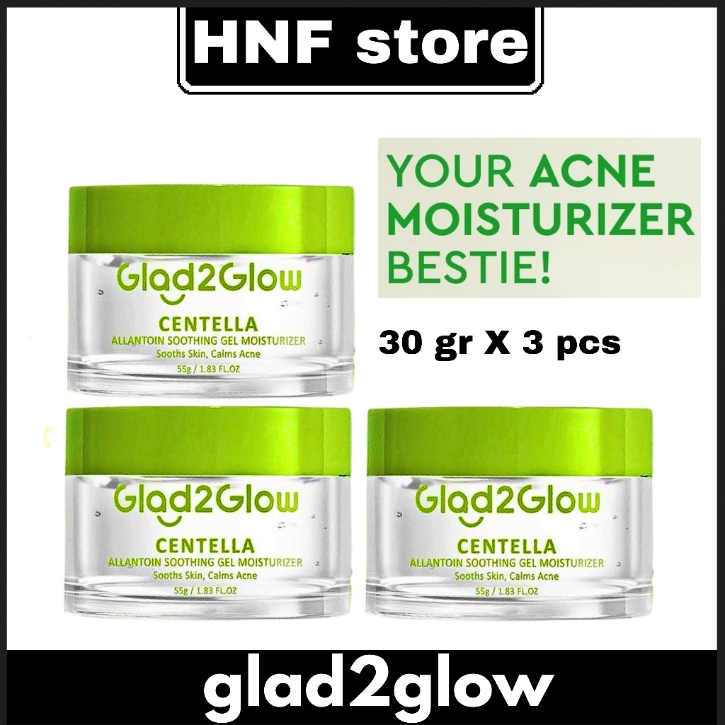 ( 3 PCS ) GLAD2GLOW MOISTURIZER CENTELLA 30 GR
