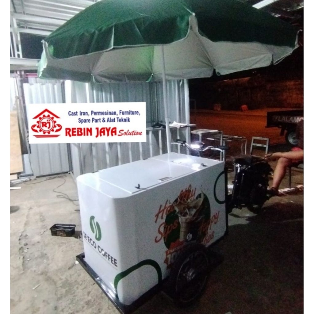 Gerobak Es Keliling E bike Box + payung