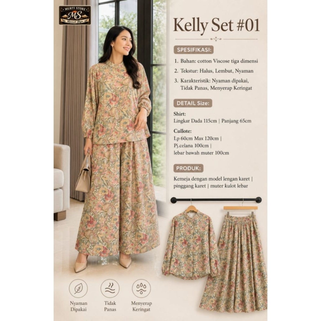 Kelly Set Cotton Viscose Premium