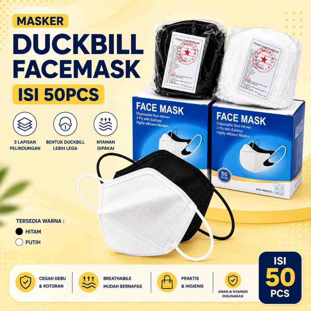[COD] MASKER DUCKBILL // DUCKBILL FACEMASK ISI 50PCS
