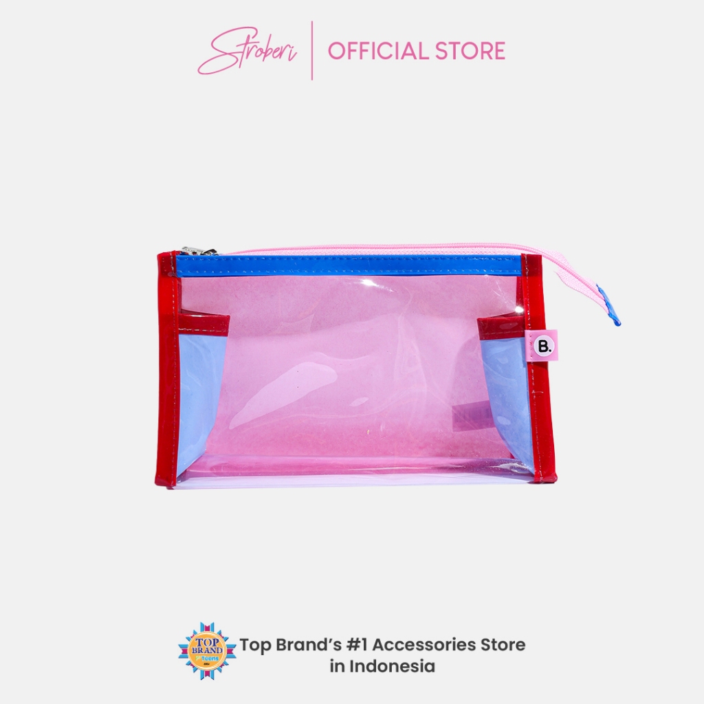 Stroberi Mix Colorful Clear Pouch