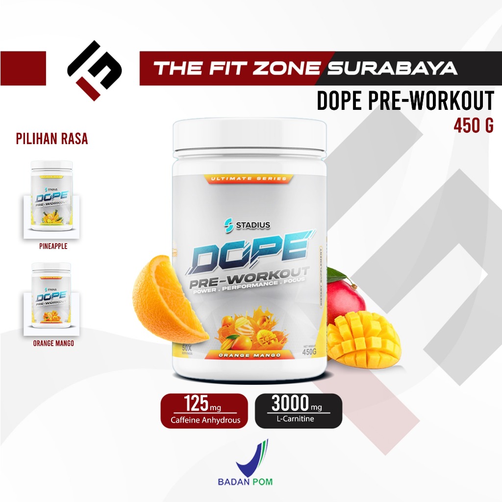 STADIUS DOPE Pre Workout 50 Serving Power Performance Focus