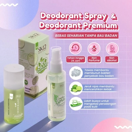 Deodorant Spray SR12 Bebas Bau Non Alkohol