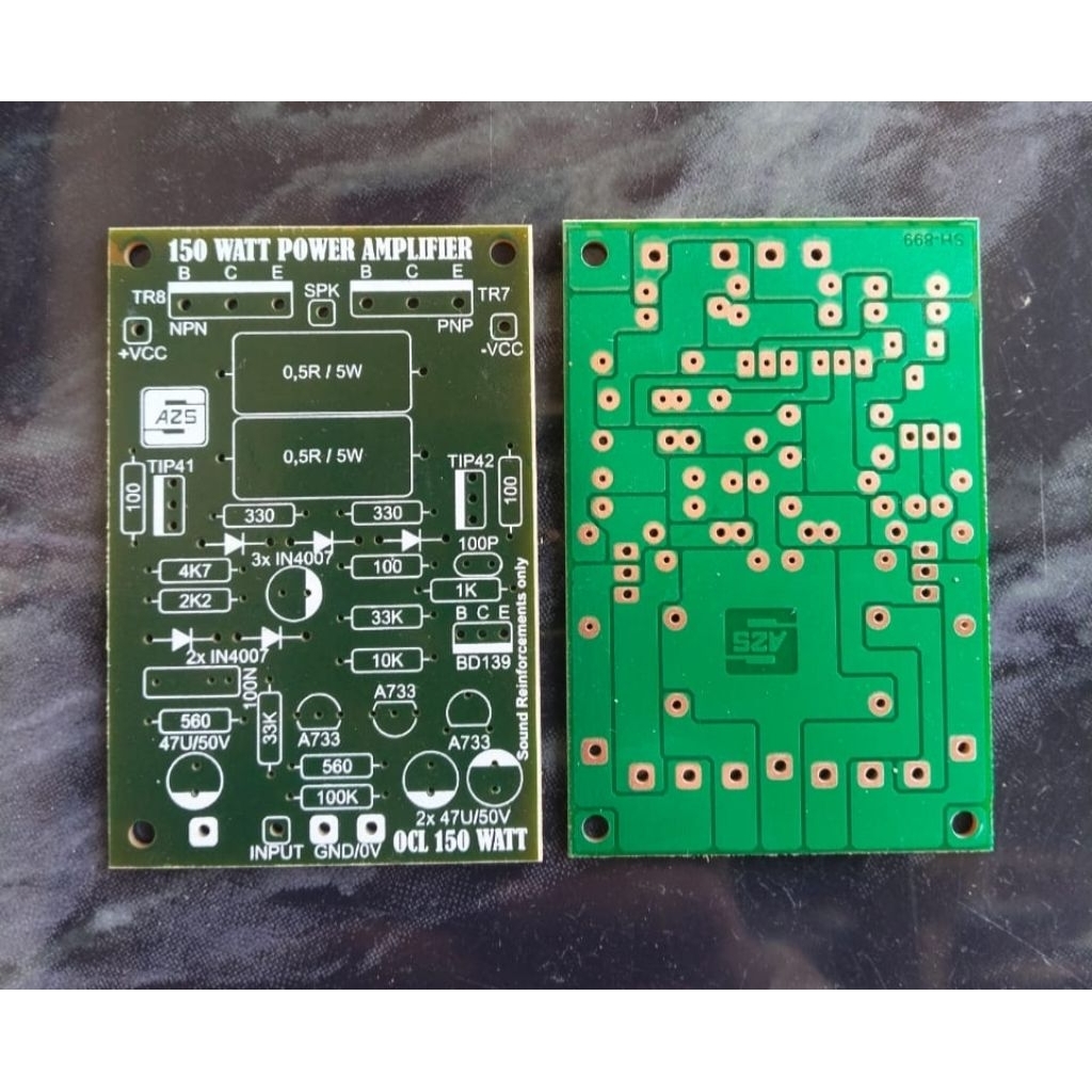 PCB Power Amplifier OCL 150W Mono.