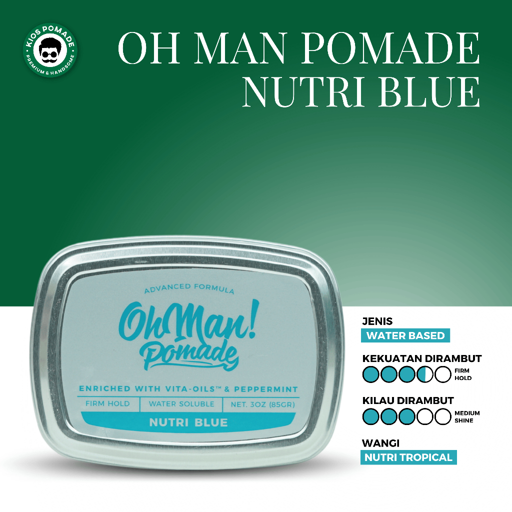 Oh Man Pomade Waterbased Nutri Blue
