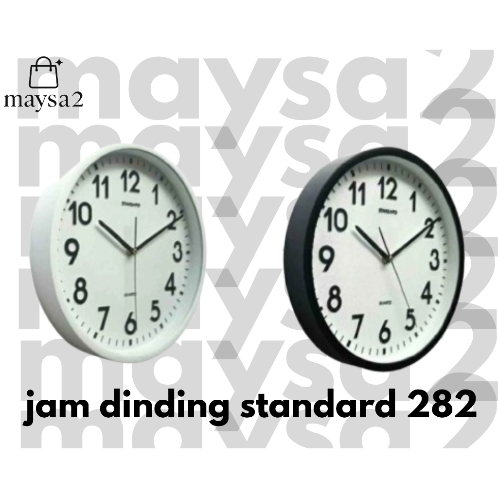 Jam dinding Minimalis standar 282 hitam dan putih