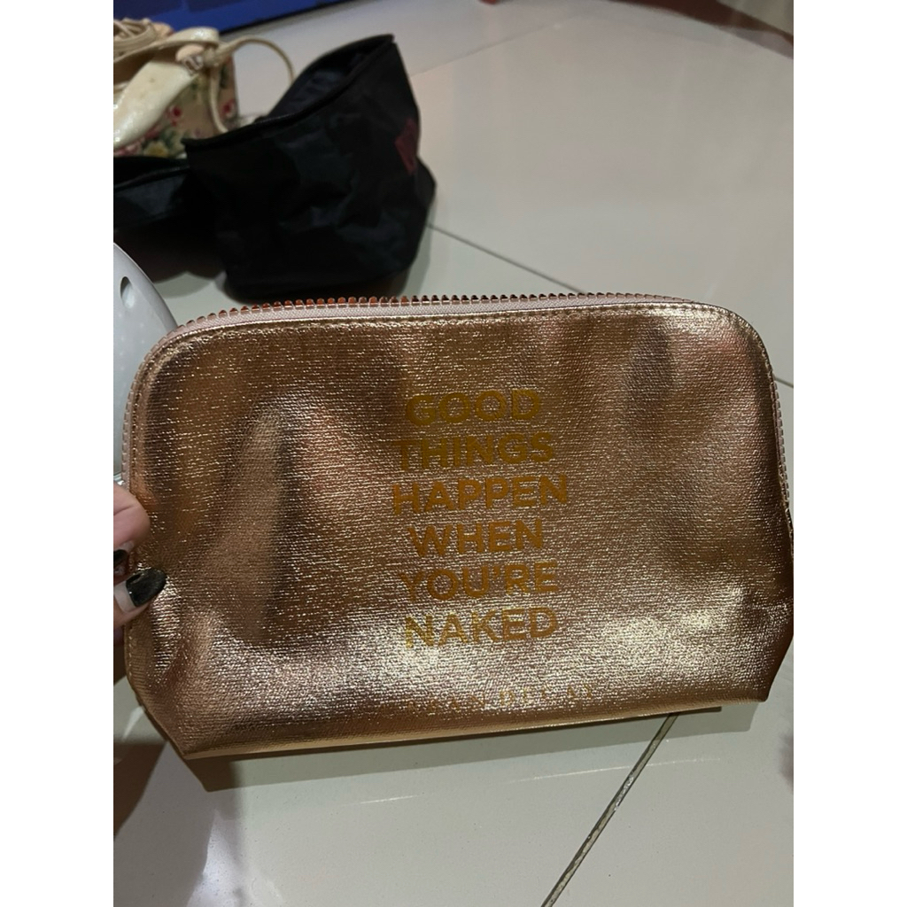 make up pouch bag gold tas makeup