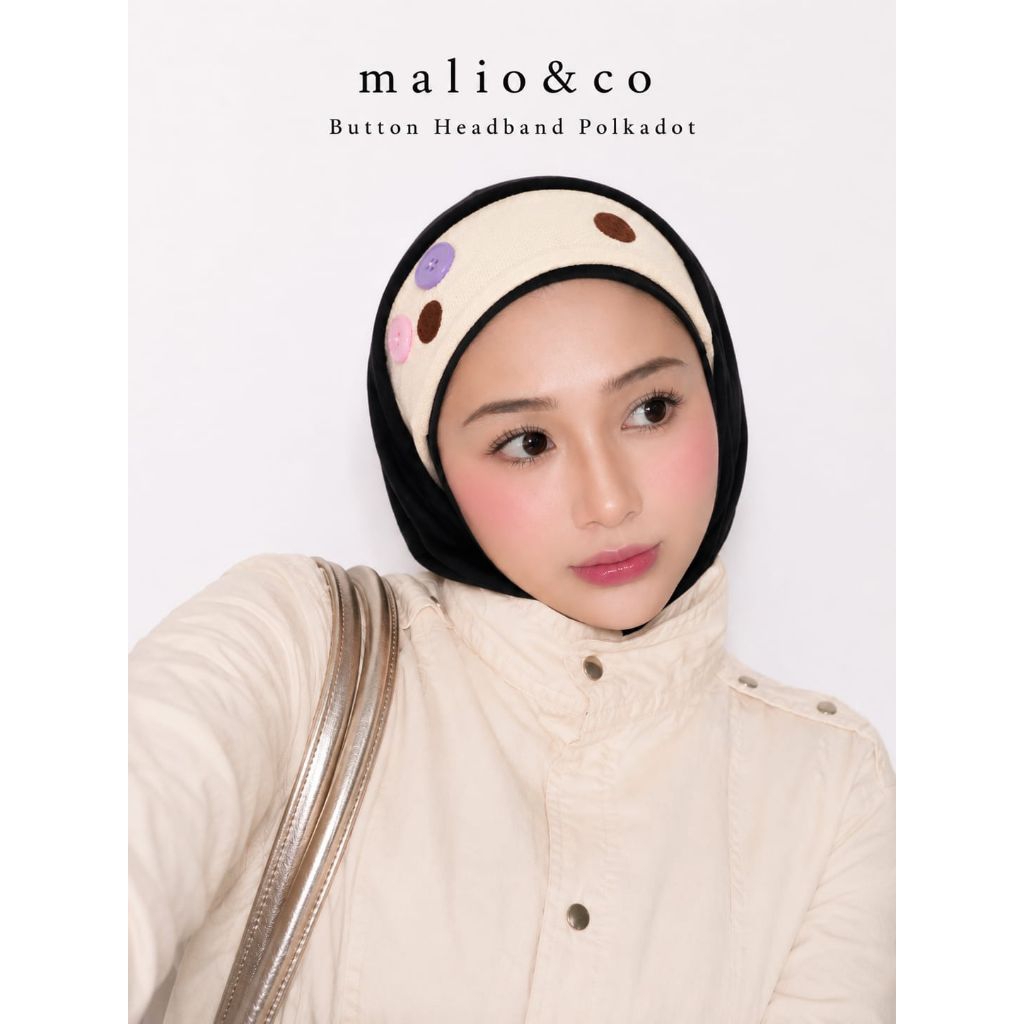 Headband polkadot button by malio&co