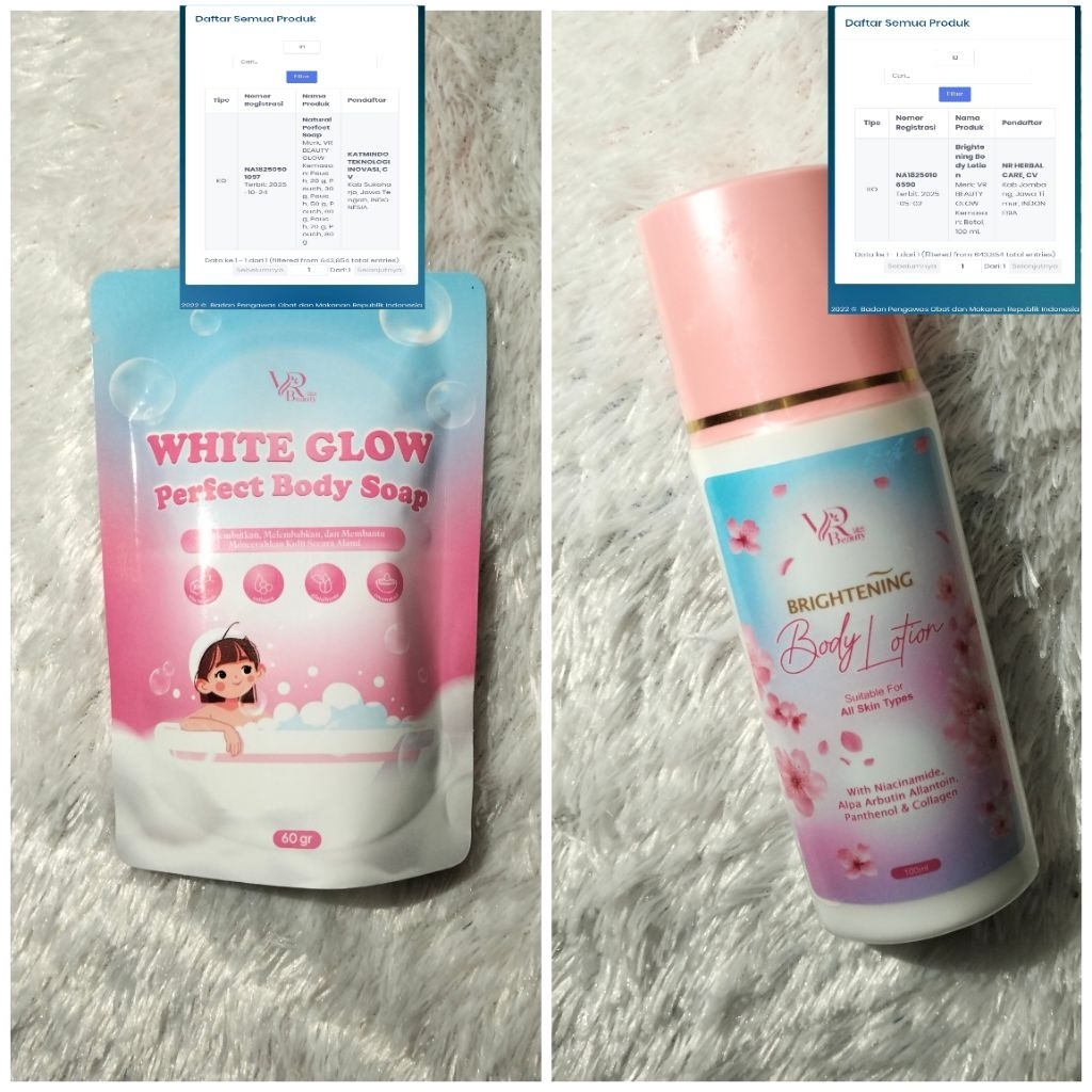Lotion Vr mencerahkan kulit