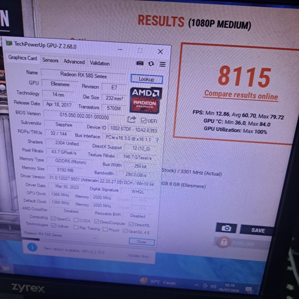 rx580 8gb shapire