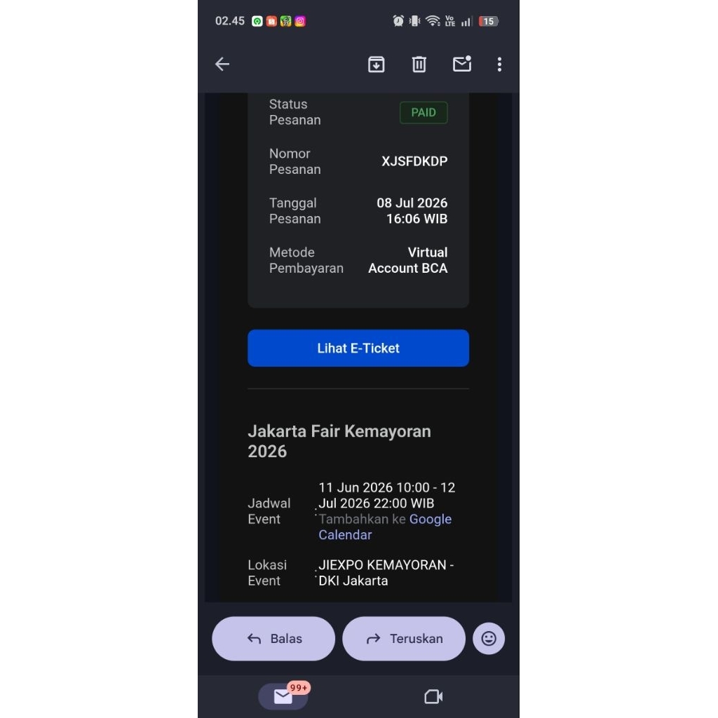 E Tiket PRJ barcode 10 Juli 2026