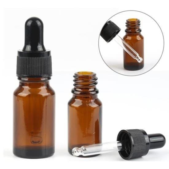 Botol Kaca + Pipet Karet Hitam 15mL