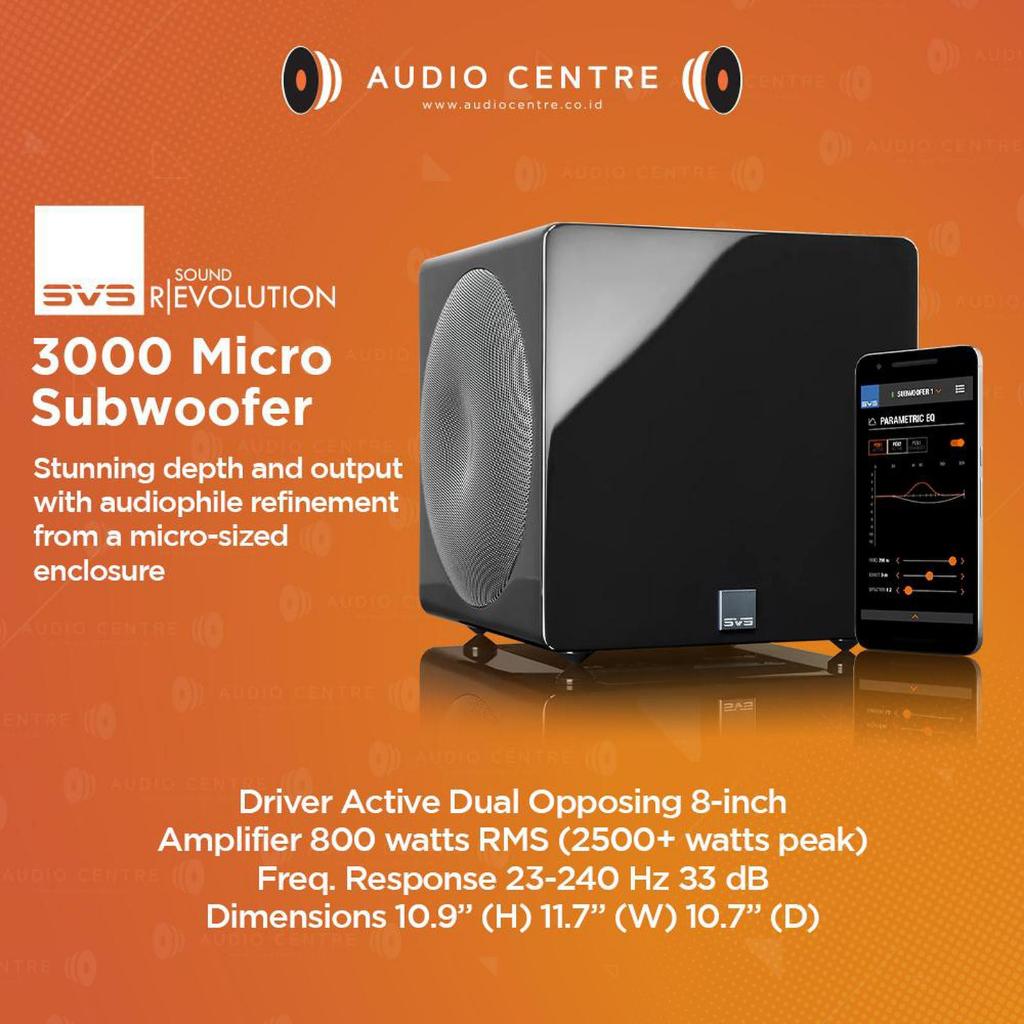 SVS 3000 Micro Active Subwoofer dual driver 8 inch