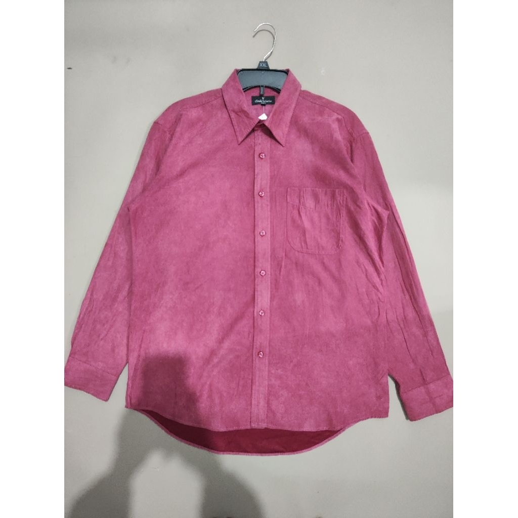 Kemeja polos pink