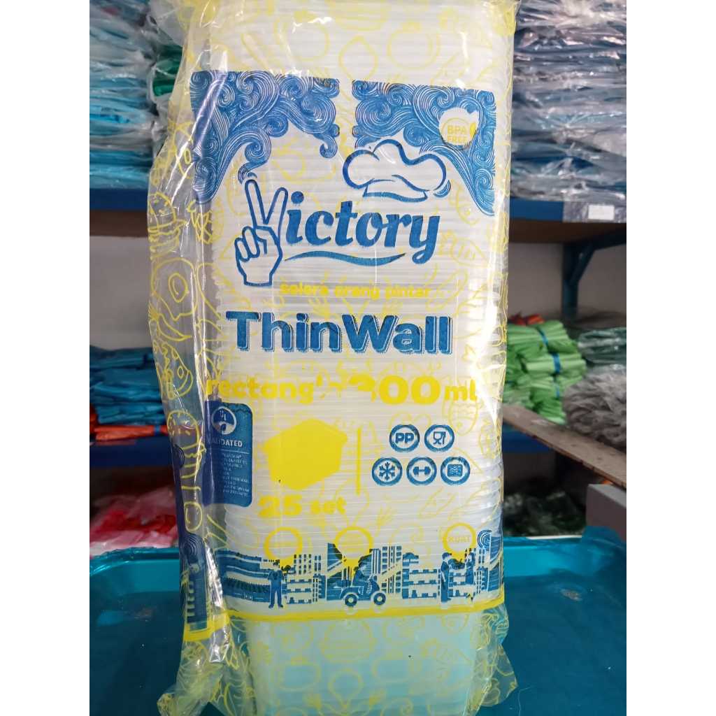 Plastic Victory Thinwall Rectangle 300ml ISI 25PCS