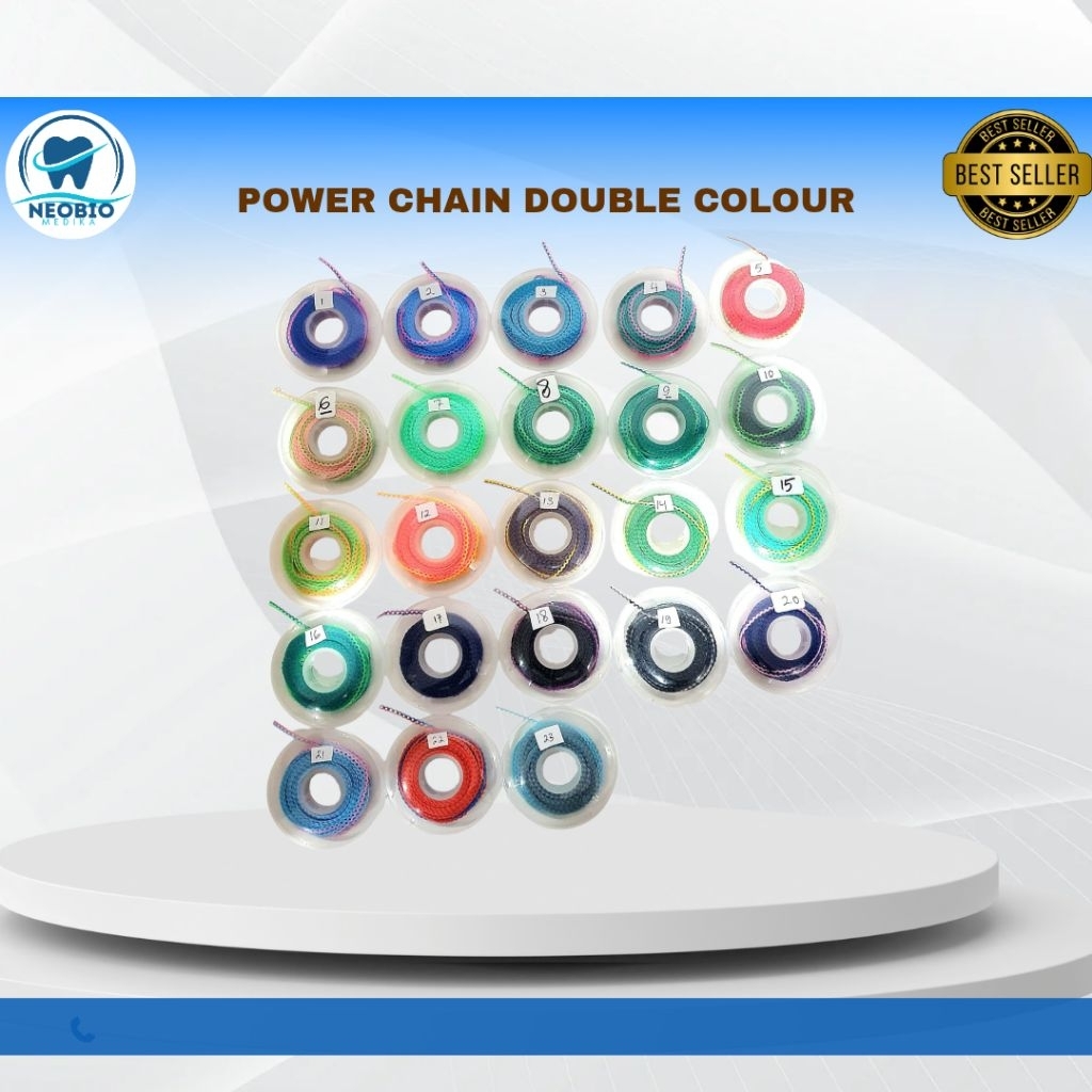 ORTHODONTIC POWER CHAIN DOUBLE COLORS