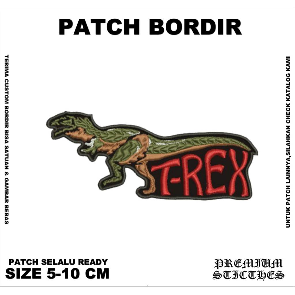 Emblem Patch Bordir  Trex High Quality - PremaiumStitches