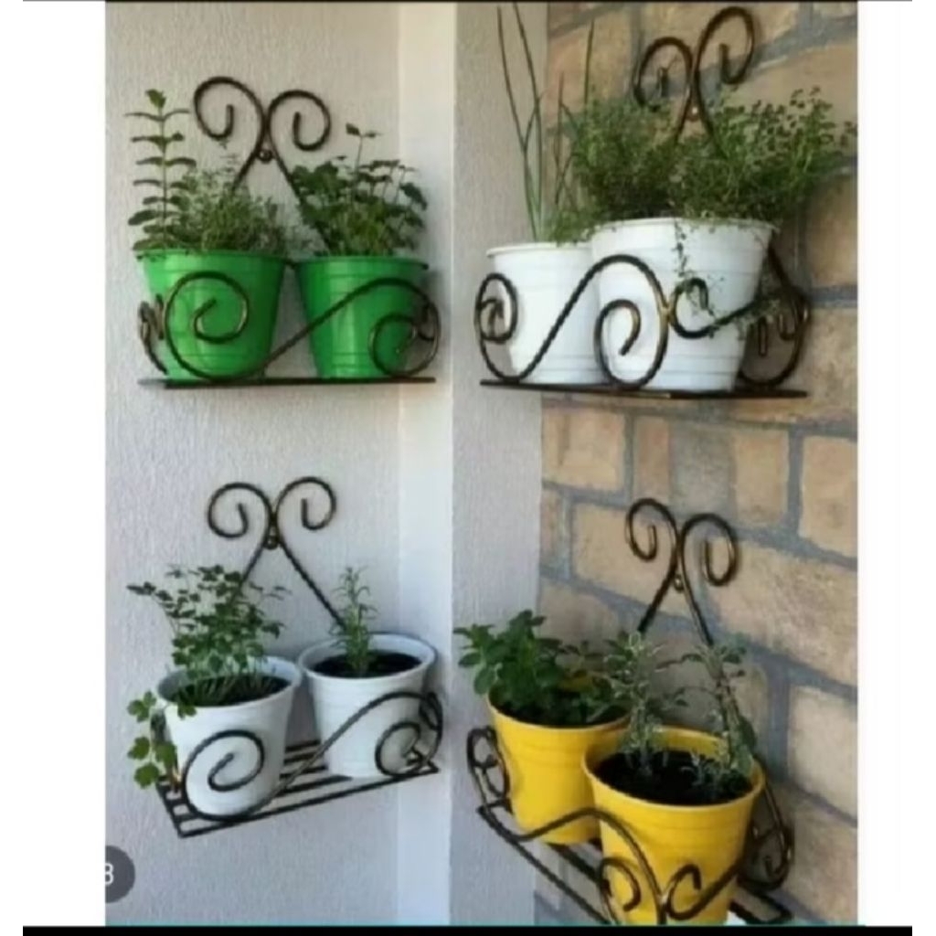 RAK POT DINDING BESI