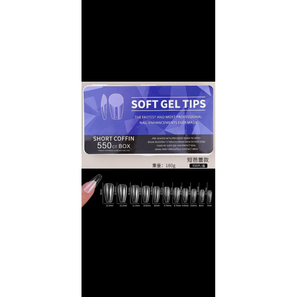 soft gel tips ukuran & variasi lengkap