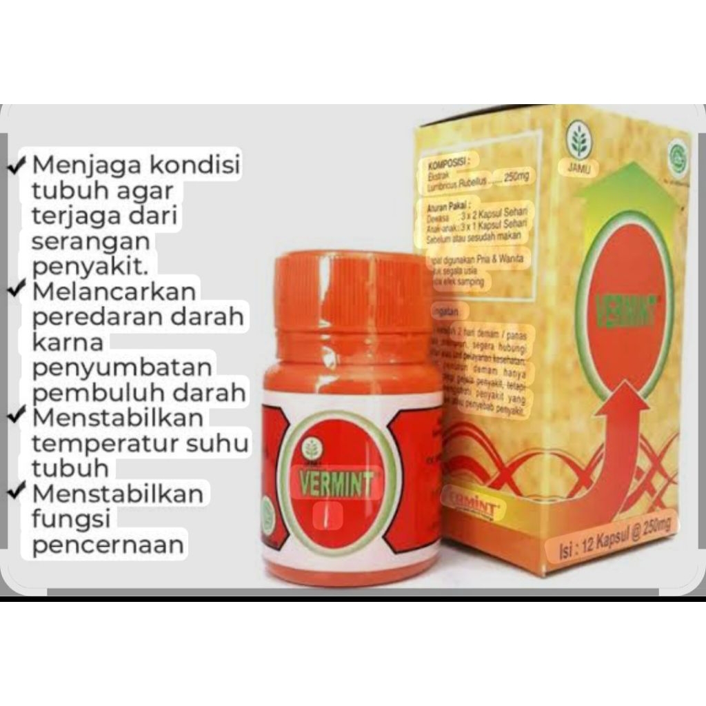 vermint kapsul cacing,tipes,isi 30 dan 12